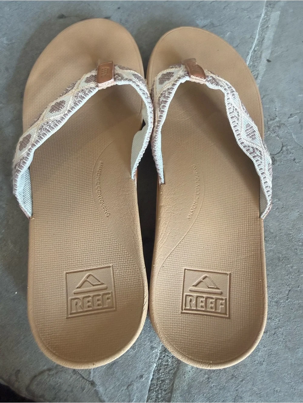 Reef Woven Ortho Bounce Sandal Flip Flop Size 9 Off-white